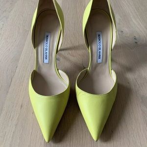 Manolo Blahnik Citrine Tayler D’Orsay Pumps